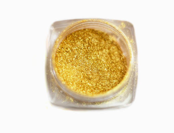 istock glitter, shiny eyeshadows. Brilliant glitter nail design on a white background, horizontal 666589454