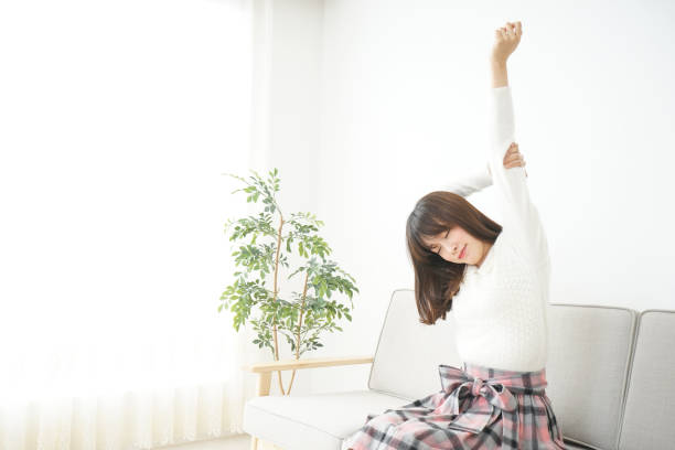 istock Young woman dating at home 666590254