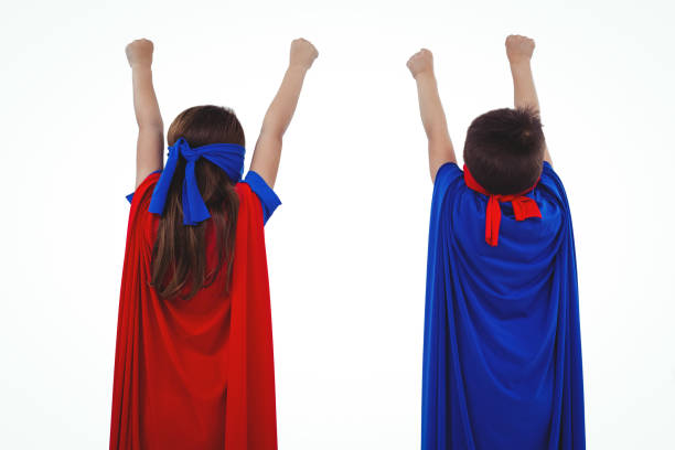 istock Masked kids pretending to be superheroes 666597010