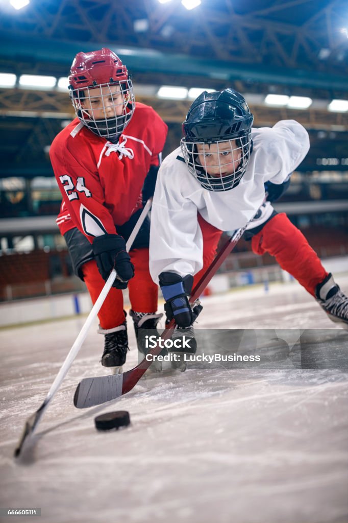 ice hockey sport boys players ice hockey sport young boys players Child Stock Photo