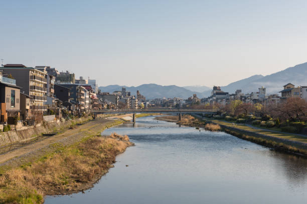 istock Kamo river view - Kyoto Japan - Matsubara brige 666607426