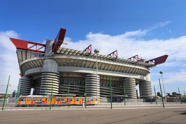 san siro stadium milan - national landmark editorial color image horizontal photos et images de collection