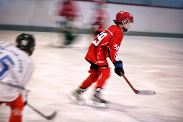istock boy playing ice hockey on the rink 666608318