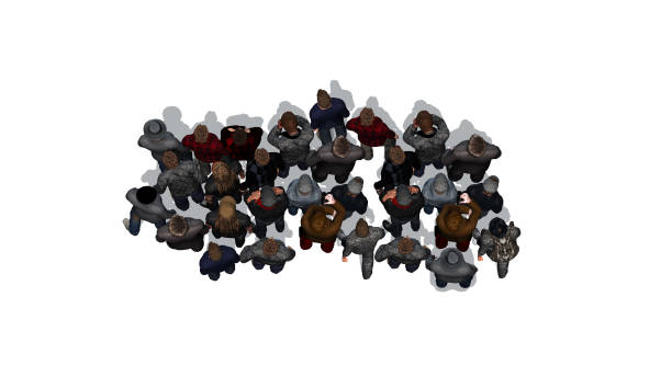 istock crowd of people top-view isolated on white background - 3D rendering 666616696