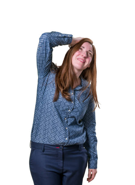 istock Pretty young businesswoman thinking on white background 666616930