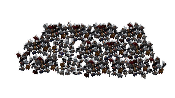 istock crowd of people top-view isolated on white background - 3D rendering 666617212