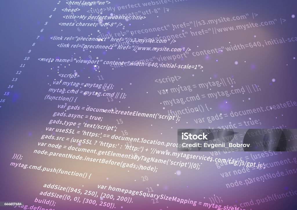 Complicated Html Code On Blurred Background Stock Illustration ...