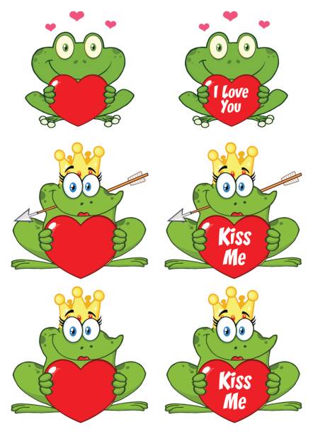 istock Princess Frog Cartoon Mascot Character 3. Collection Set 666620106