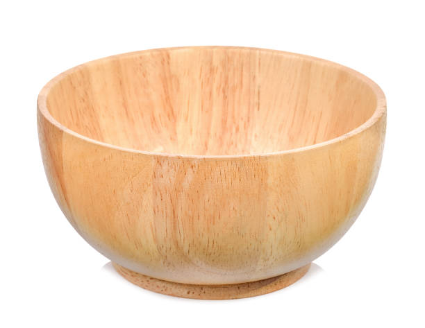 istock Wood bowl isolated on the white background 666621774