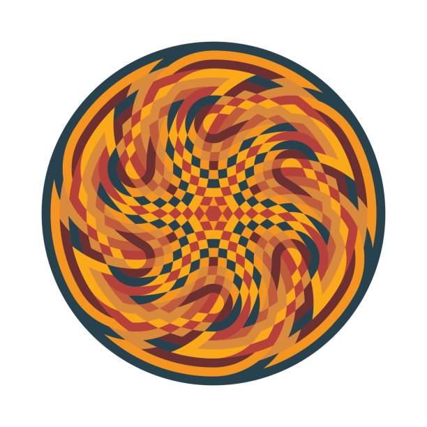 abstrakte multicolor symbol. geometrische kreisförmige ornament mandala drucken. vektor-illustration - signifier stock-grafiken, -clipart, -cartoons und -symbole