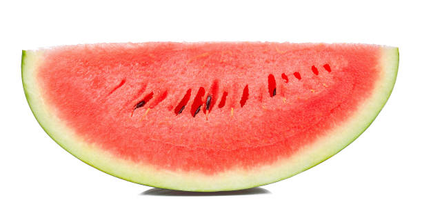 istock Slice watermelon isolated on the white background 666624676