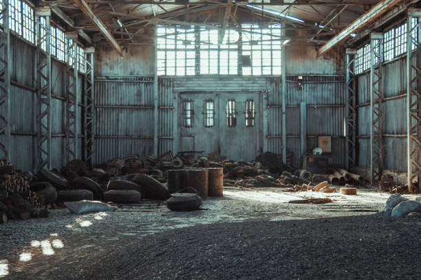 istock hangar. stock. Old factory. 666625148