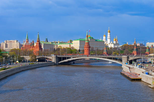 Moscow Kremlin landscape, spring time stock photo