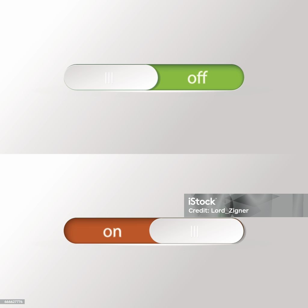 Button Slider On Off Stock Illustration - Download Image Now - Abstract ...