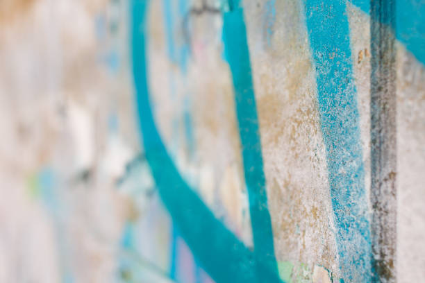 istock Decorative texture background, colorful grunge wall with graffiti fragment 666637042