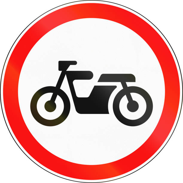 istock Road sign used in Russia - No Mopeds 666637724