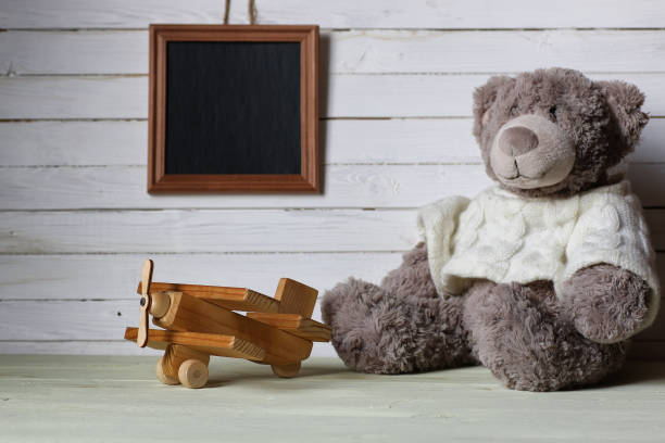 istock retro toy on wooden board place text 666638152