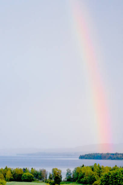 istock Colorful rainbow over lake 666638168
