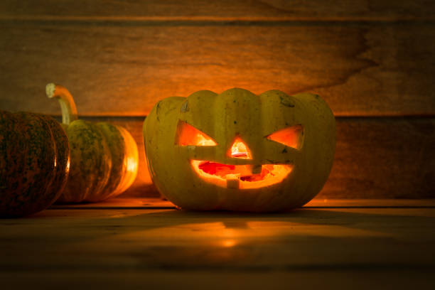 istock Halloween pumpkin on dark background close up shoot 666644548