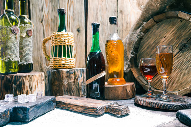 istock Wine house counter in rustic style 666644684
