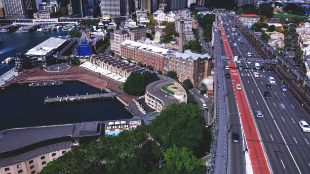 istock Highway and ferry turminal in Sydney 666648058