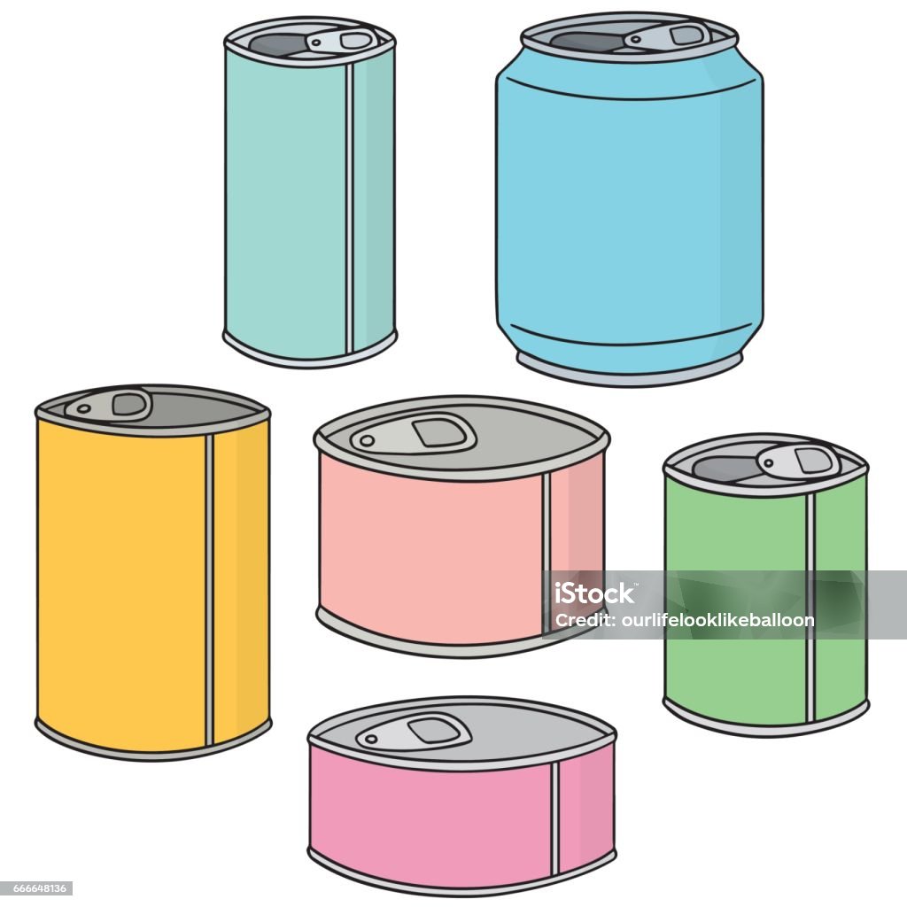 can vector set of can Canned Food stock vector