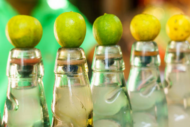 bottles of indian locally made soft drink banta stock photo