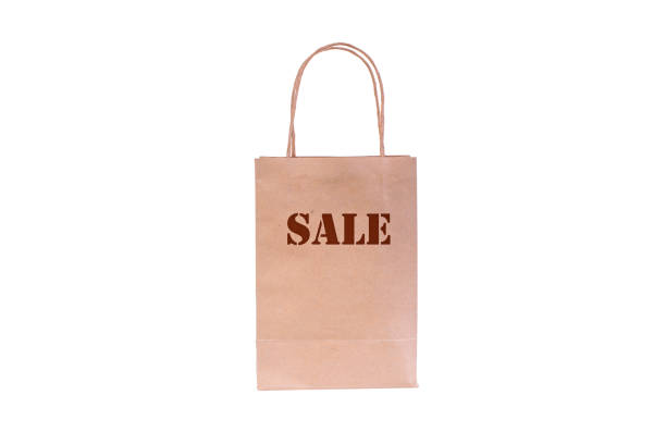 istock Blank brown paper bag isolated on white background 666650870