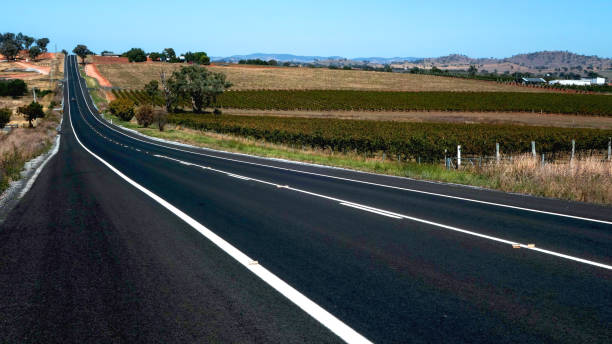 istock Long straight hiway passing through cultivating land 666654148