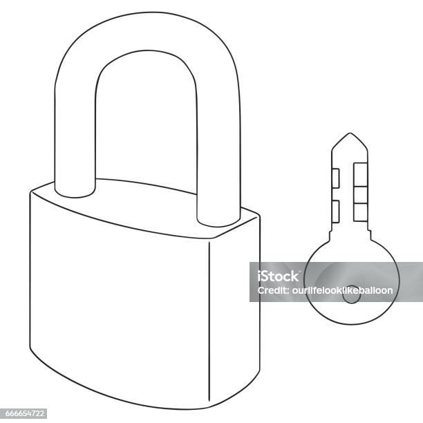 Lock And Key Stock Illustration - Download Image Now - Art, Cartoon, Design  - iStock
