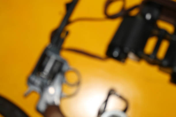 .357 magnum concealed revolver gun personal defence on leather background