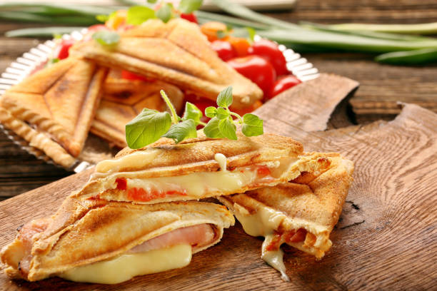 istock Fresh toast with cheese and herbs 666661410