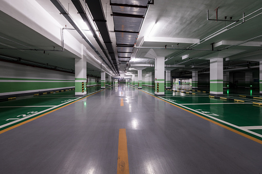 Empty underground car parking