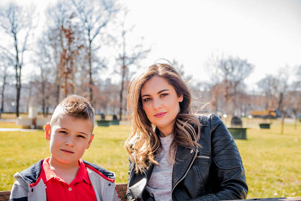 istock Mother and son in the park 666675918