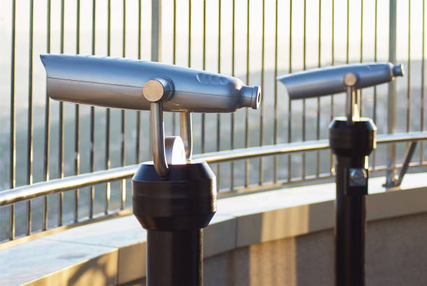 Coin Operated Telescope Binocular For Sightseeing on skyscraper observation deck