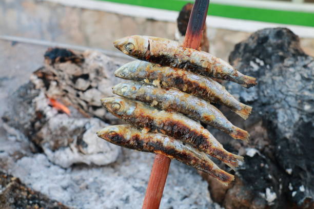 istock Grilled sardine skewer 666692440