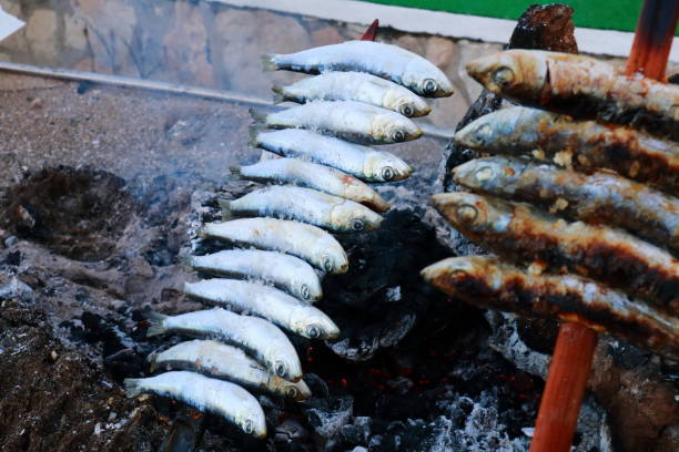 istock Grilled sardine skewer 666692444