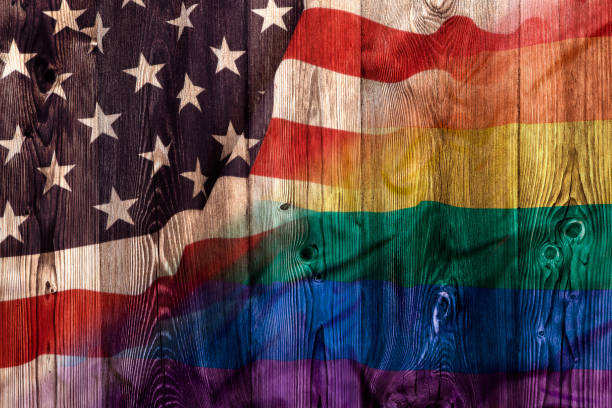 Flag of USA vs rainbow flag