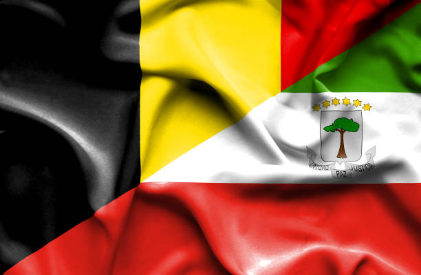 istock Waving flag of Equatorial Giuinea and Belgium 666709542