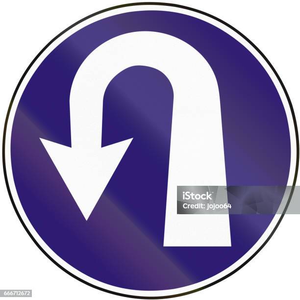 Blue Reverse Sign Road Sign Used In Slovakia Obligation To Reverse Stock Illustration ...