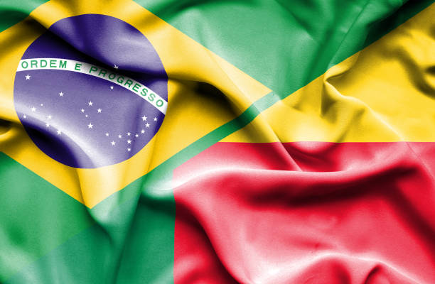 istock Waving flag of Benin and Brazil 666713762