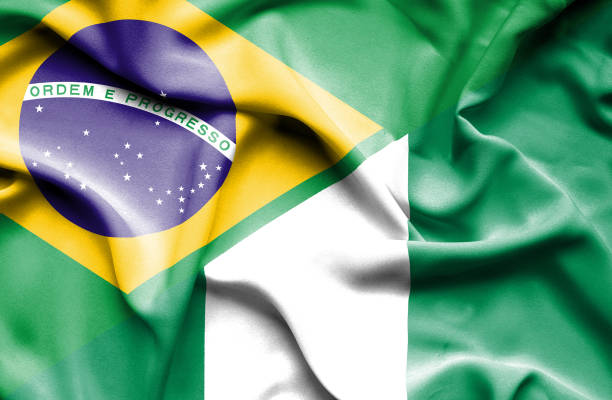 istock Waving flag of Nigeria and Brazil 666714082
