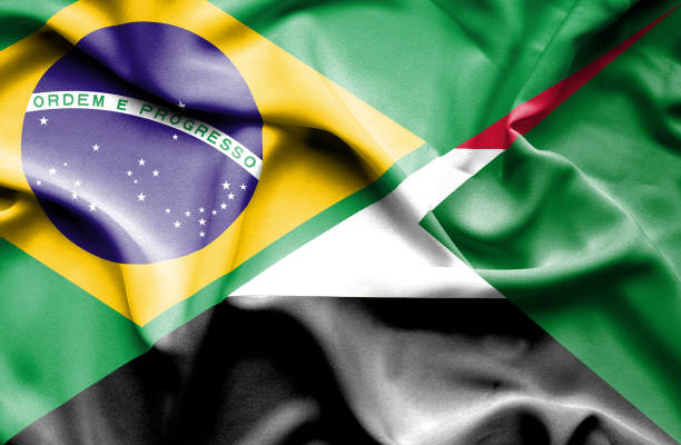 istock Waving flag of Sudan and Brazil 666714190