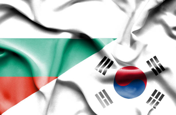 istock Waving flag of South Korea and Bulgaria 666716808