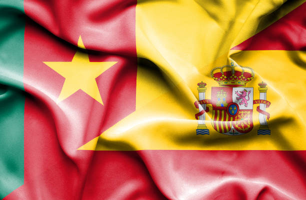 istock Waving flag of Spain and Cameroon 666717246
