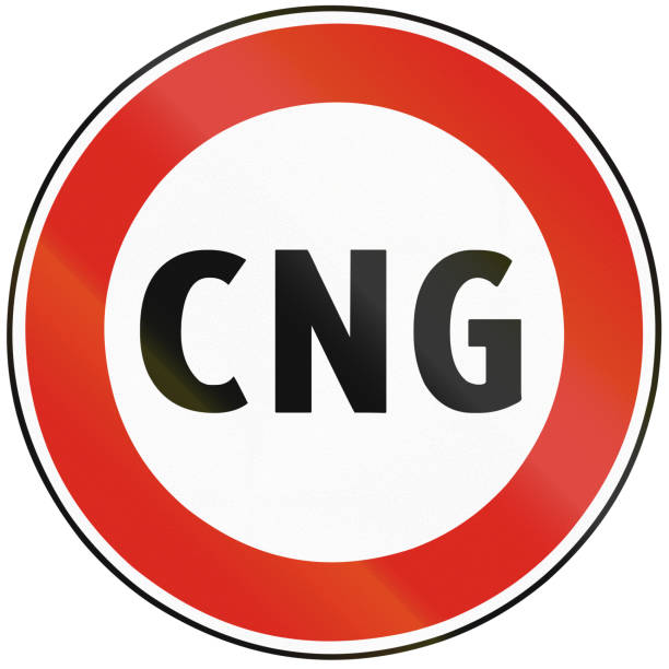 istock Road sign used in Slovakia - No transit transport natural gas 666717420