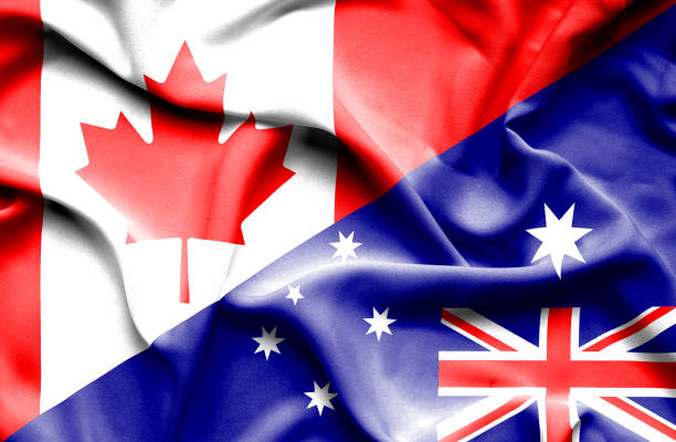istock Waving flag of Australia and Canada 666717554