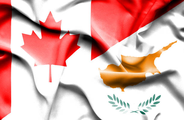 istock Waving flag of Cyprus and Canada 666717644
