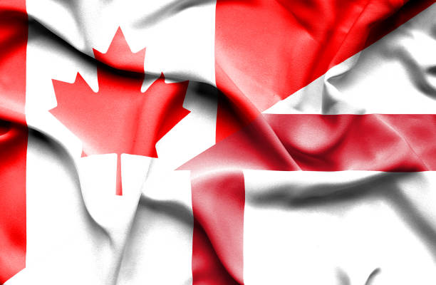 istock Waving flag of England and Canada 666717662