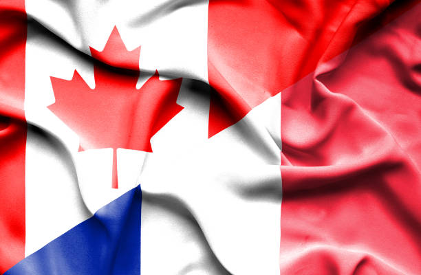 istock Waving flag of France and Canada 666717692